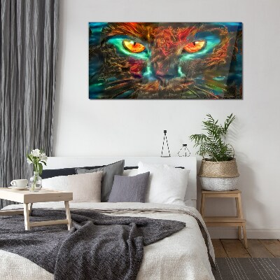 Abstract animal cat Glass Print