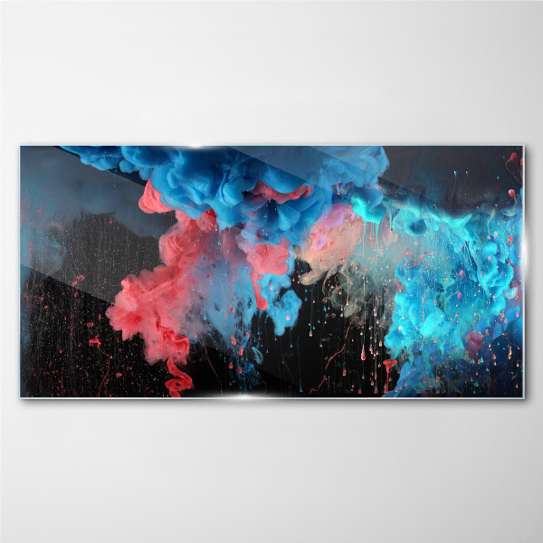 Cosmic explosion of colors Glass art print