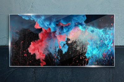 Cosmic explosion of colors Glass art print