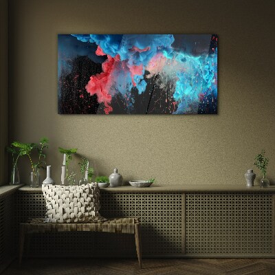 Cosmic explosion of colors Glass art print