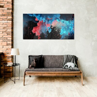 Cosmic explosion of colors Glass art print