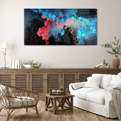 Cosmic explosion of colors Glass art print