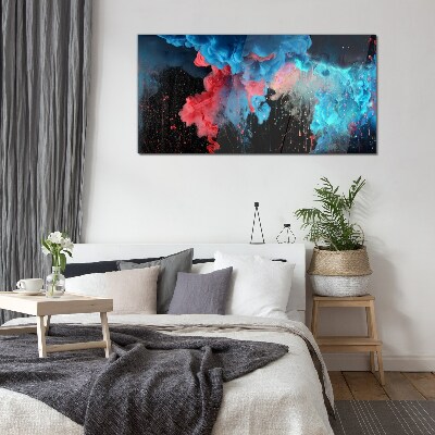 Cosmic explosion of colors Glass art print