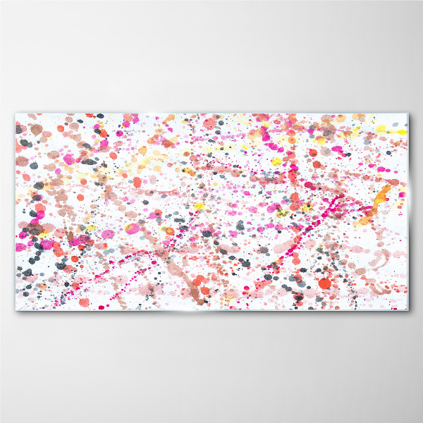 Colored spots on a white background Wall art on glass