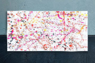 Colored spots on a white background Wall art on glass