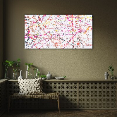 Colored spots on a white background Wall art on glass