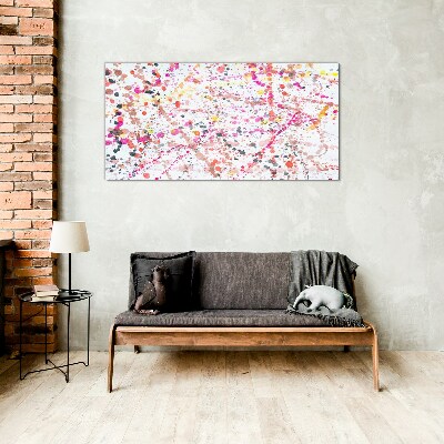 Colored spots on a white background Wall art on glass