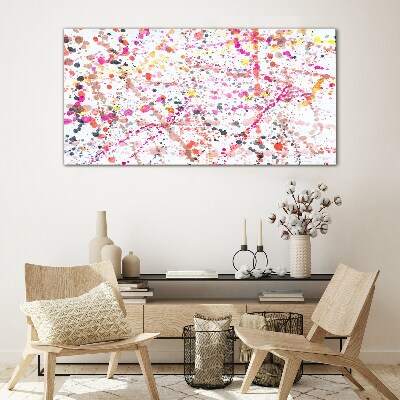 Colored spots on a white background Wall art on glass