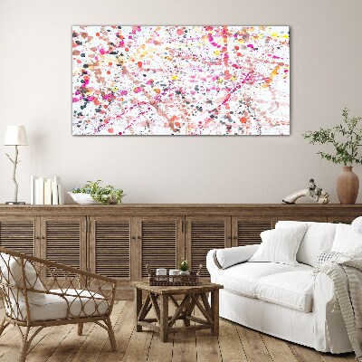 Colored spots on a white background Wall art on glass