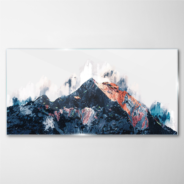 Abstraction mountain Glass Print
