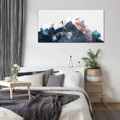 Mountain panorama in abstract form Glass art print