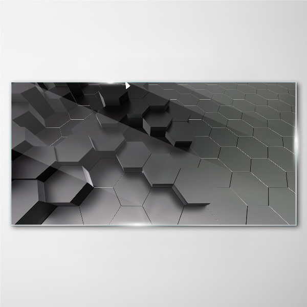 Geometric structures in shades of gray Wall art on glass
