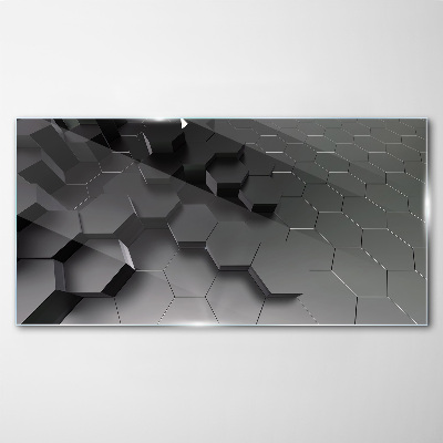 Geometric structures in shades of gray Wall art on glass