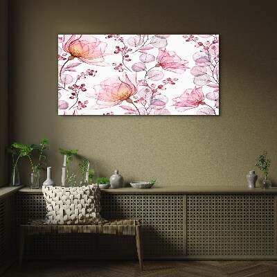 Floral dance in pastel shades Glass art print