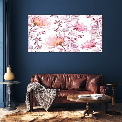 Floral dance in pastel shades Glass art print
