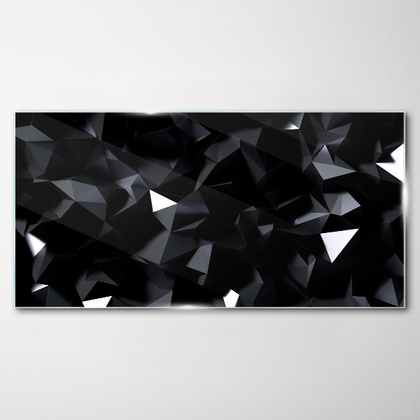 Black Geometric Mosaic Glass art print