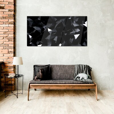 Black Geometric Mosaic Glass art print