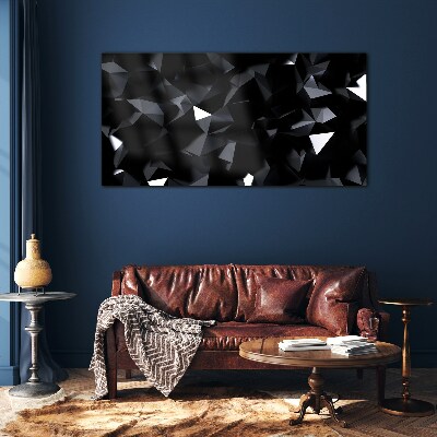 Black Geometric Mosaic Glass art print