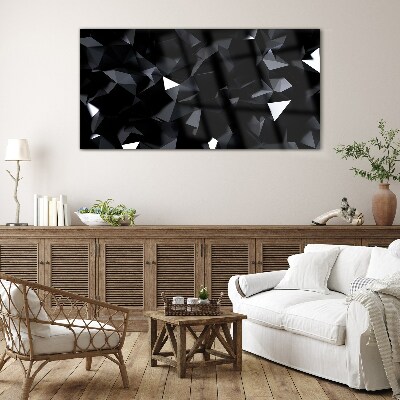 Black Geometric Mosaic Glass art print