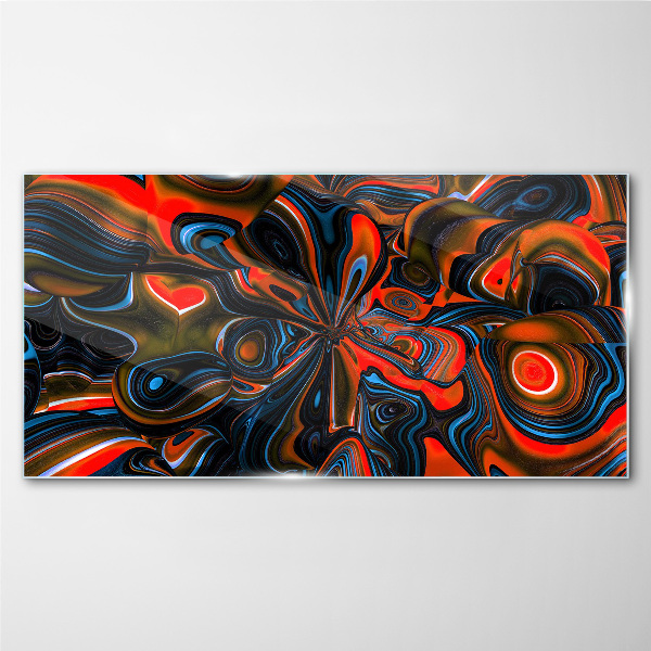 Dynamic swirls of color Wall art on glass