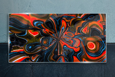 Dynamic swirls of color Wall art on glass