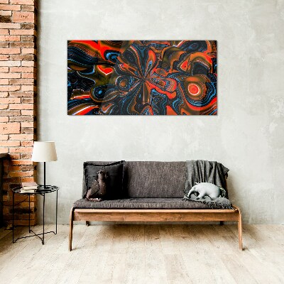 Dynamic swirls of color Wall art on glass