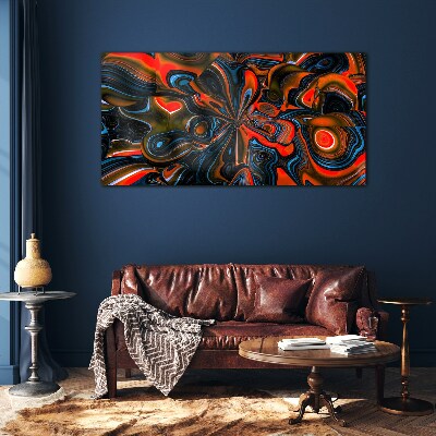 Dynamic swirls of color Wall art on glass