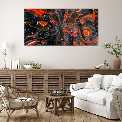 Dynamic swirls of color Wall art on glass