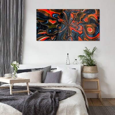 Dynamic swirls of color Wall art on glass