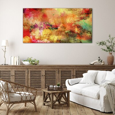Colorful abstract chaos Wall art on glass