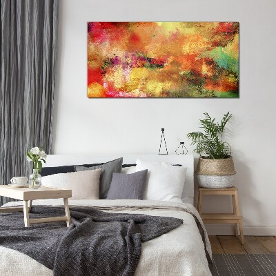 Colorful abstract chaos Wall art on glass