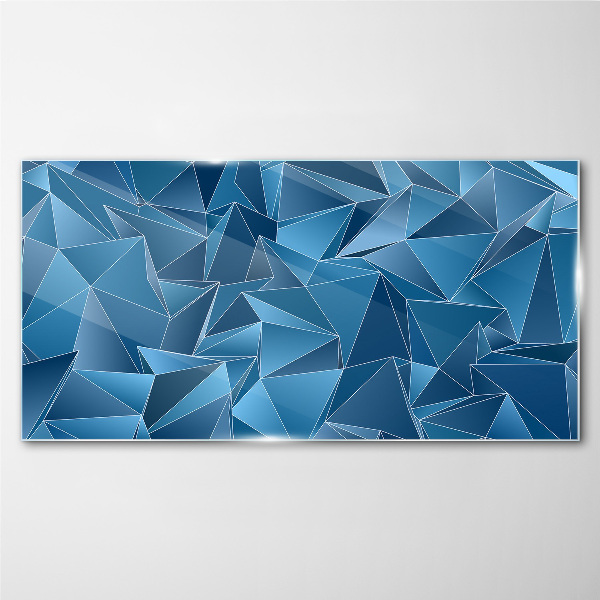 Geometry of blue solids Wall art on glass