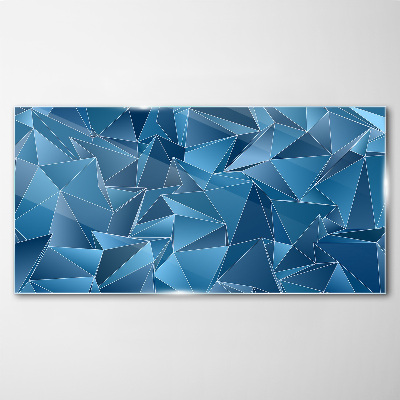 Geometry of blue solids Wall art on glass