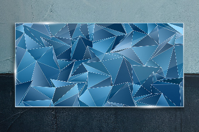 Geometry of blue solids Wall art on glass