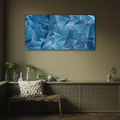 Geometry of blue solids Wall art on glass
