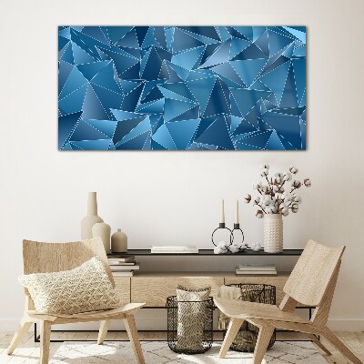 Geometry of blue solids Wall art on glass