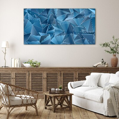 Geometry of blue solids Wall art on glass