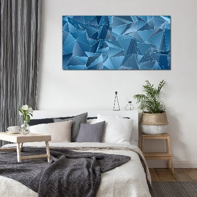 Geometry of blue solids Wall art on glass