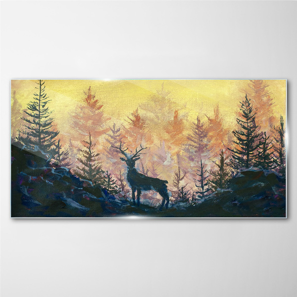 Golden Morning in the Forest Glass art print