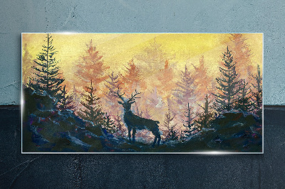 Golden Morning in the Forest Glass art print