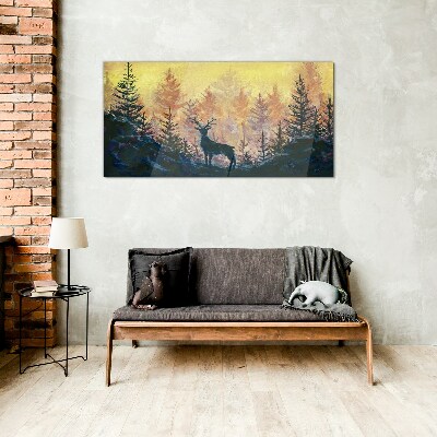 Golden Morning in the Forest Glass art print