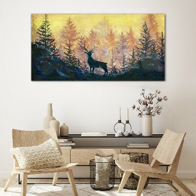 Golden Morning in the Forest Glass art print