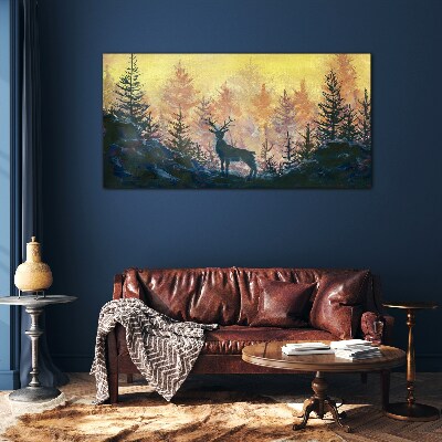 Golden Morning in the Forest Glass art print