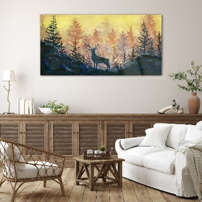 Golden Morning in the Forest Glass art print