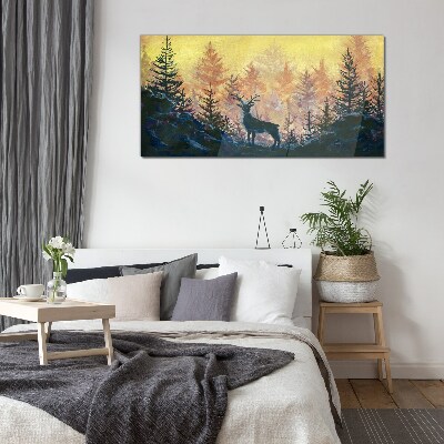Golden Morning in the Forest Glass art print