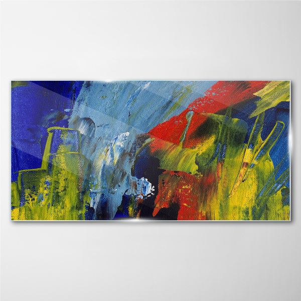Dynamic colors in an abstract landscape Glass art print
