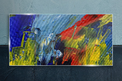 Dynamic colors in an abstract landscape Glass art print