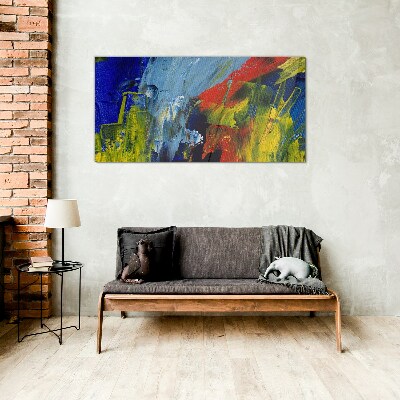 Dynamic colors in an abstract landscape Glass art print