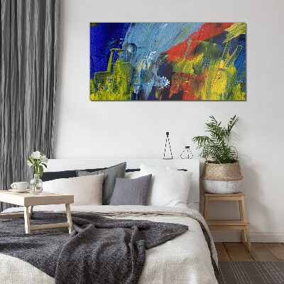 Dynamic colors in an abstract landscape Glass art print