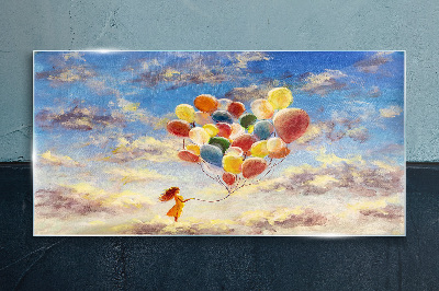 Dreams in the clouds Glass art print